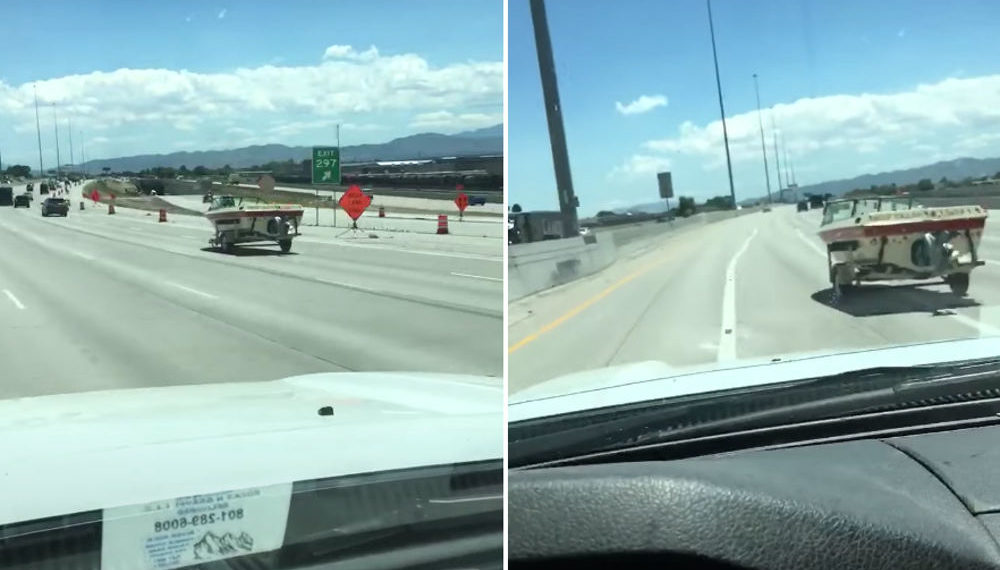 Boat Detaches From Truck, Cruises Down Highway On Its Own
