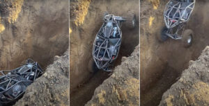 Holy Smokes: Rock Bouncer Exits Dirt Pit Via Near-Vertical Wall