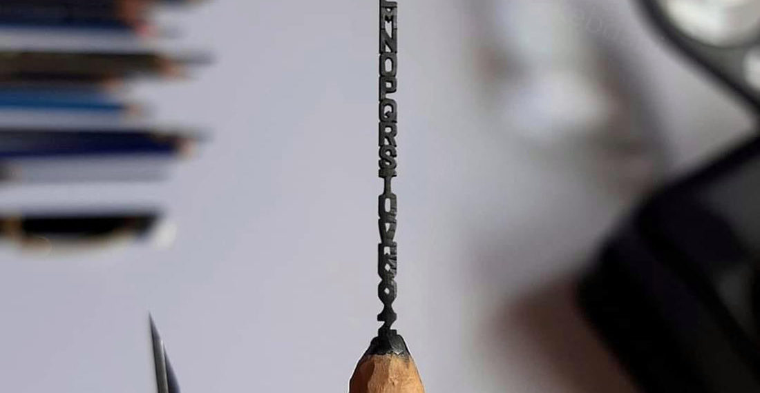Oh Wow: The Entire Alphabet Carved Into The Lead Of A Pencil