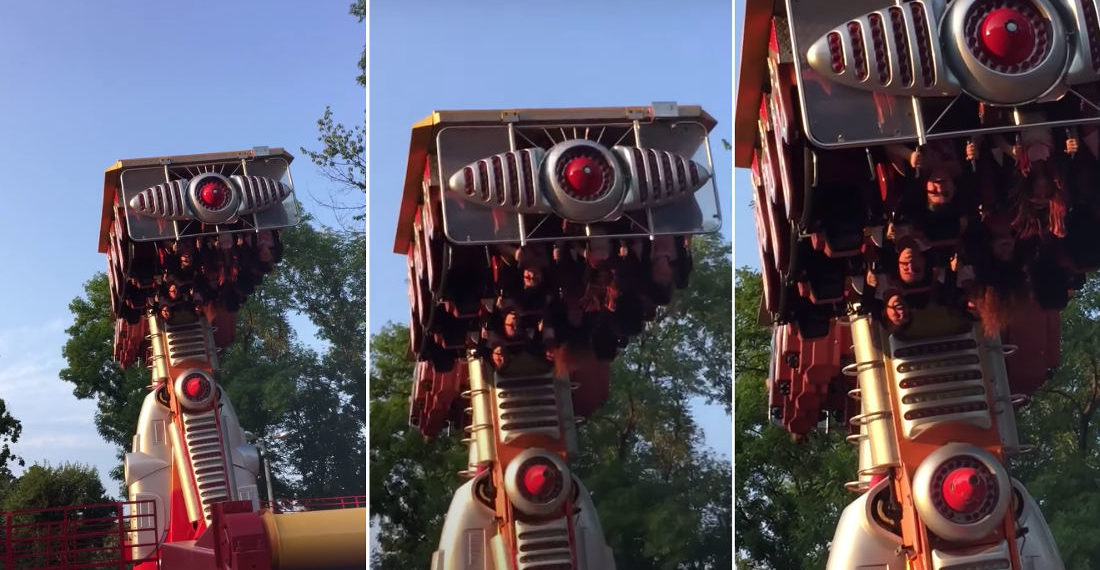 Little Help Over Here!: Amusement Park Ride In Russia Gets Stuck Upside-Down