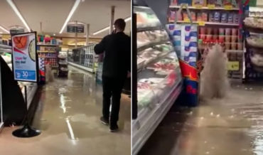 Something’s Not Right Here: Water Spewing From Floor Floods Supermarket