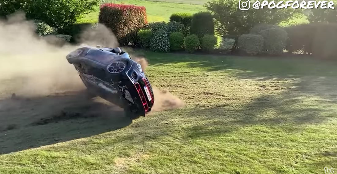 Guy’s New Mini Cooper GP Gets Rolled The First Day He Has It While Doing Laps In Yard