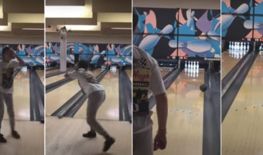 Girl’s Ridiculous Spinning Around With Eyes Covered Bowling ‘Trick Shot’