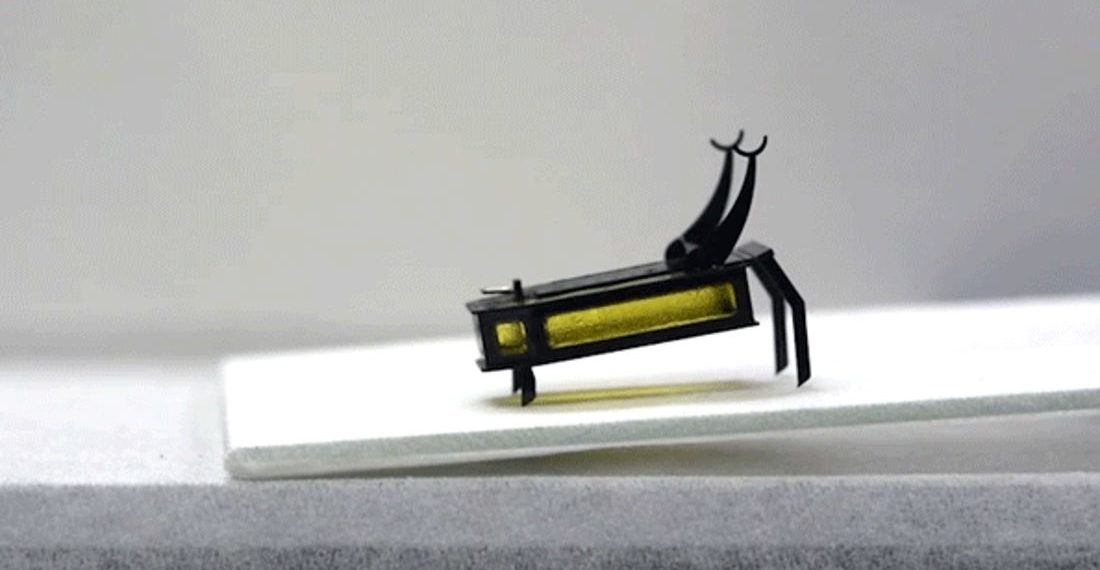 A Tiny, Artificial Muscled Alcohol-Powered Robot That Can Haul 2.6X Its Own Weight