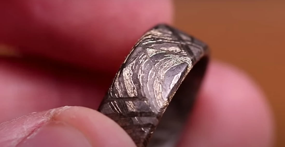 Man Crafting Ring From 4,566,300,000 Year Old Meteorite