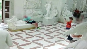 Way To Go: Tourist Breaks Toes Off Statue While Laying On It Posing For Picture