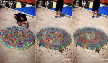 Spiral Chain Reaction Rainbow Cocktail Shot Drop