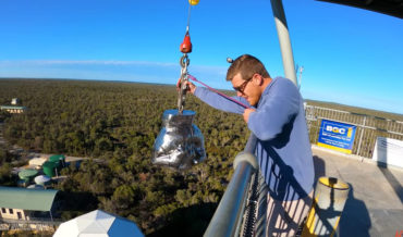 Smashing Things With A 660-Pound Solid Steel Hulk Fist Dropped From 150-Feet