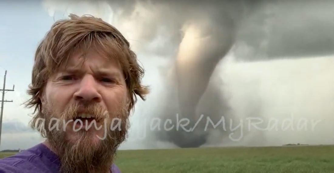 Storm Chaser Gets Up Close And Personal Tornado Footage As It Touches Down
