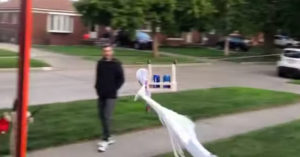 Guy Builds Zipline For Providing Candy And Beer On Halloween While Social Distancing