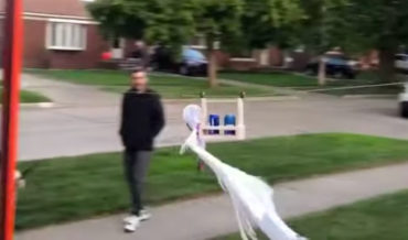 Guy Builds Zipline For Providing Candy And Beer On Halloween While Social Distancing