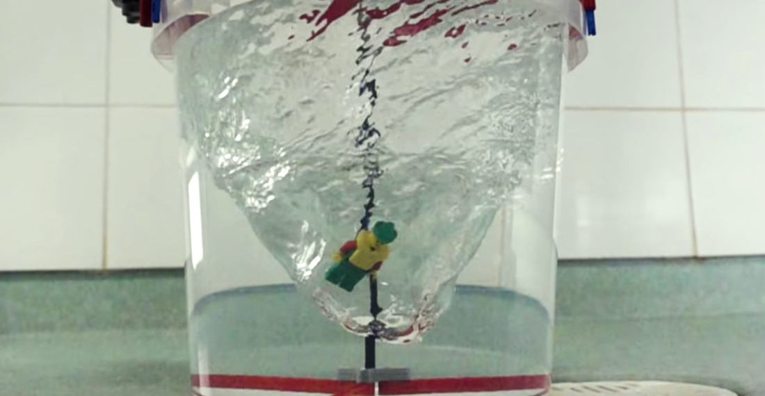 Creating An Increasingly Powerful Water Vortex With LEGO Pieces