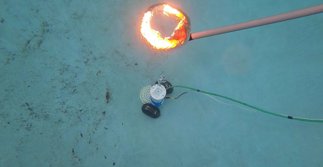 Count Me In: Igniting Gas-Filled Air Rings Underwater