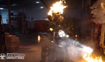 A Real Life Flaming Ghost Rider Helmet Powered By Propane