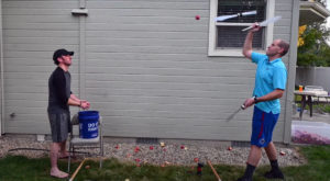 Real Life Fruit Ninja Slices 40 Apples In One Minute While Juggling Knives