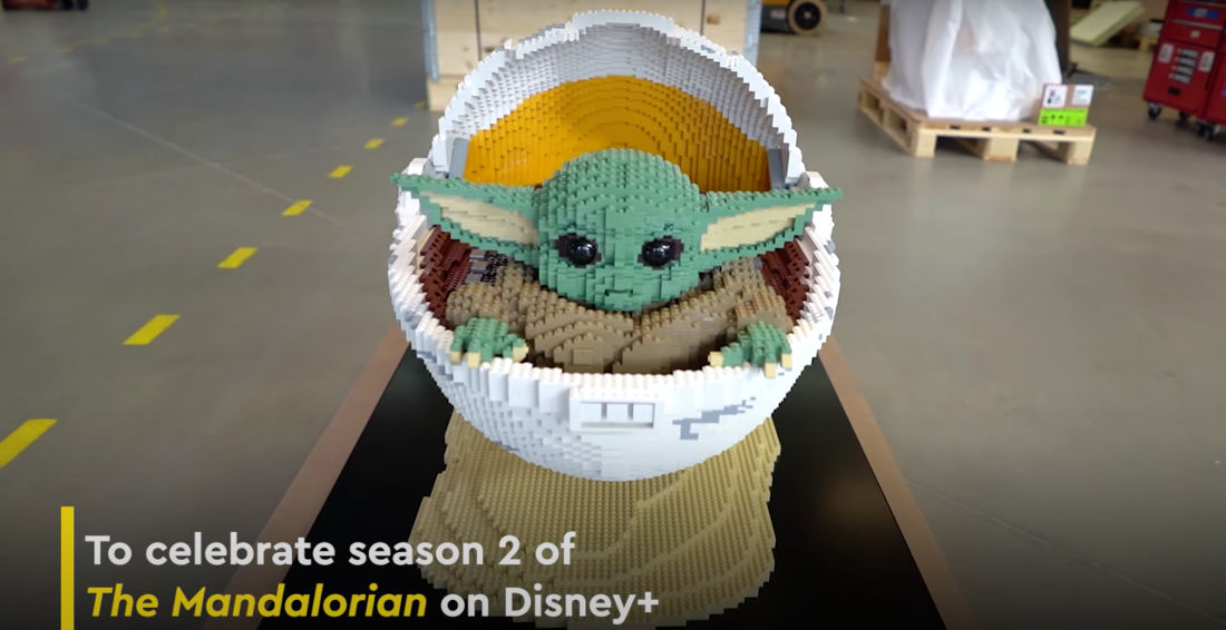 LEGO Master Builders Construct Full-Size Baby Yoda In Crib