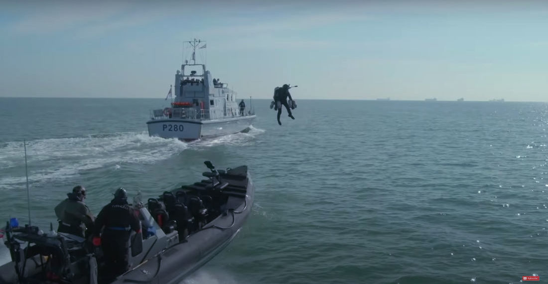 Jetpack Company Demonstrates Ocean Vessel Boarding For Royal Navy