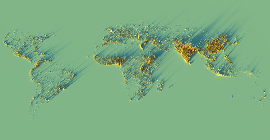 A 3D Visualization Of The World’s Population Density