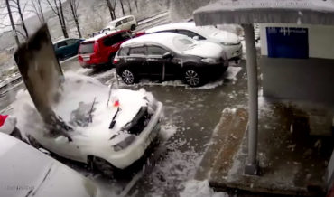 Not Today, Death: Man Narrowly Escapes Giant Concrete Slab Crushing Car