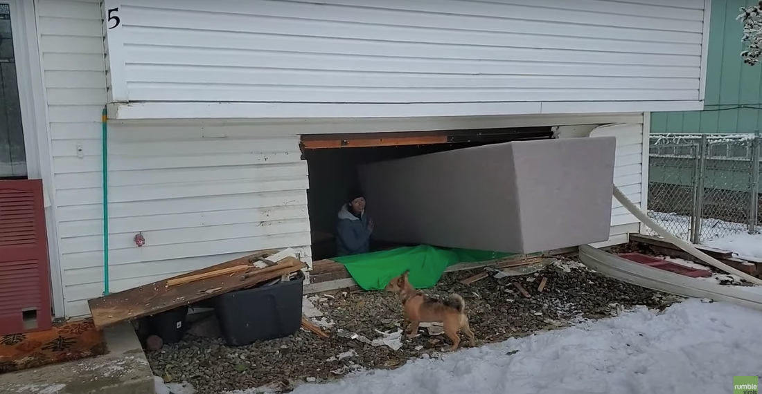 Man Removes Entire Double Window Frame To Fit Couch In Basement