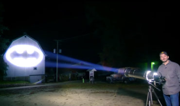 Guy Builds Real Life Bat-Signal With World’s Most Powerful Flashlight