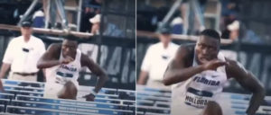 Video Of World Champion Hurdler With His Head Stabilized
