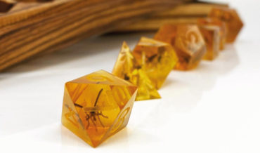 Jurassic Park Inspired Mosquito In Amber Gaming Dice
