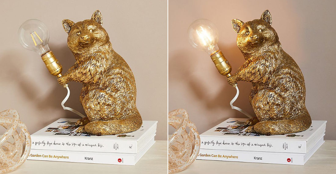 Finally, The $200 Raccoon Holding A Lightbulb Lamp Of Your Dreams