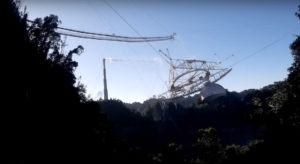 Control Tower And Drone View Of The Arecibo Telescope Collapse