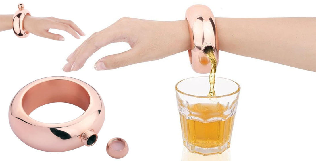 I’m In: A Chunky Bangle Bracelet That Doubles As A Flask