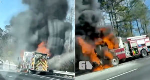 Goodbye, 2020: Firetruck Burning On The Side of The Highway