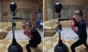 Holy Smokes!: Kid’s Very Impressive Boxing Workout With Swinging Reflex Arm