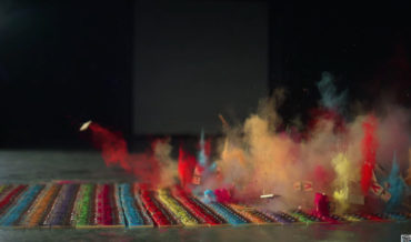 1,000 Paint-Covered Mousetraps Being Set Off In Glorious Slow-Motion Chain Reaction