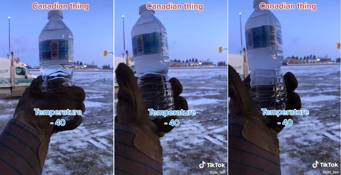 Watching A Water Bottle Freeze In Seconds At -40°F Below