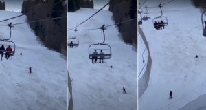 Come Back Here With My Porridge!: Bear Chases Skier Down Slope