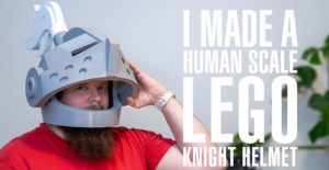 Man Makes Himself A Human Scale LEGO Minifig Knight's Helmet