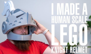 Man Makes Himself A Human Scale LEGO Minifig Knight’s Helmet