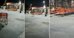 Home Depot Employee Makes Shopping Cart Hole In One