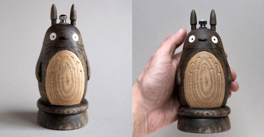 Beautiful Hand Carved Totoro Pepper Grinder