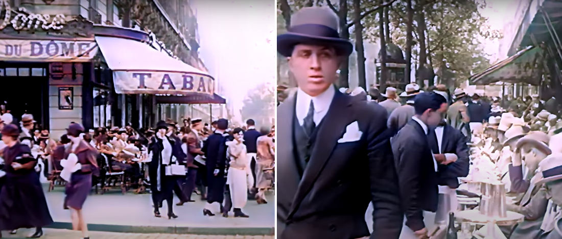AI Restored, Colorized Footage Of Cafe Life In Paris, 1920’s