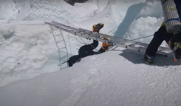 Yikes: Sherpas Rescue Everest Climber Dangling Above Crevasse