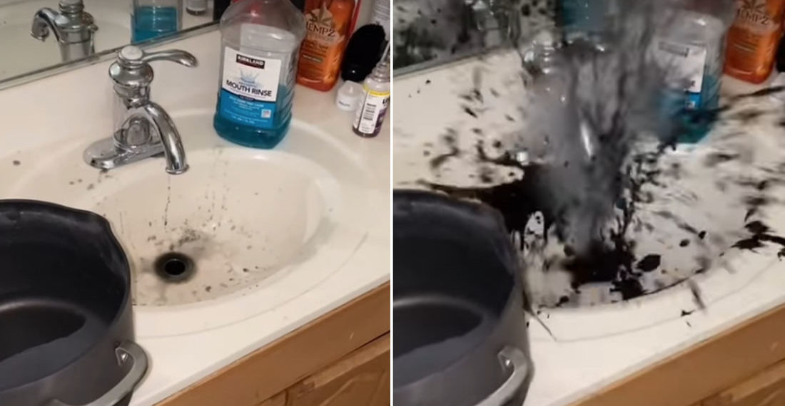 Sink Drain Clog Explodes In Disgusting Mess