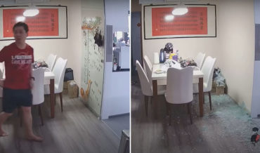 Home Security Cam Captures Tempered Glass Wall Exploding
