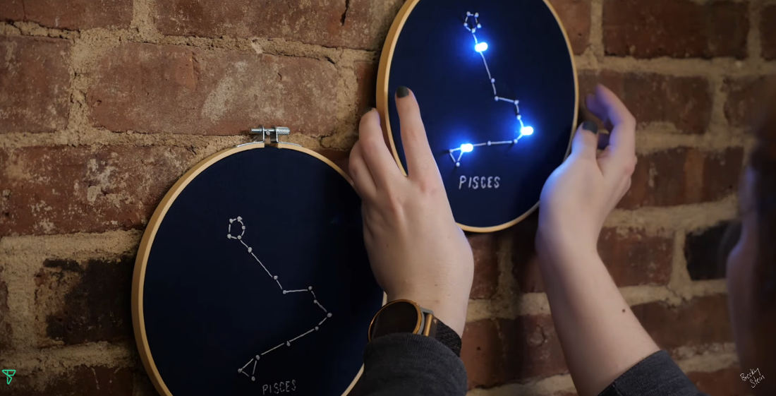 Clever: Light-Up Zodiac Constellation Embroidery With Integrated LEDs