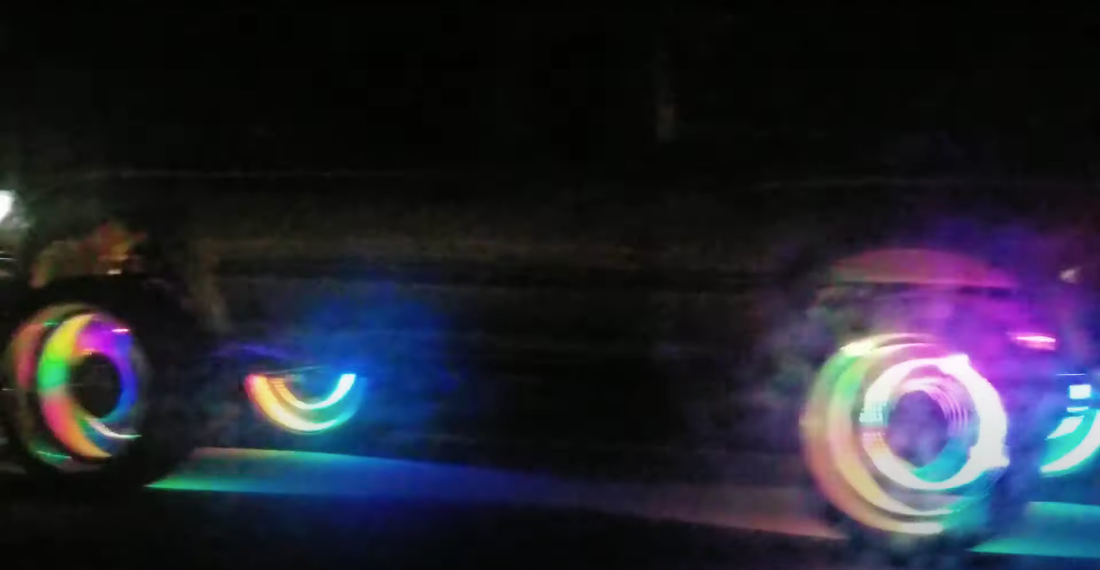 ‘3AM On The Highway Energy’ Starring Rainbow Road LED Rims