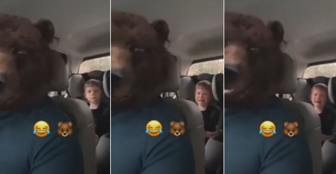 Father Traumatizes Son With Bear Face Video Filter