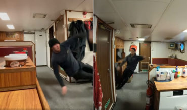 A Trippy Compilation Of Trying To Move On  A Boat In Rough Seas