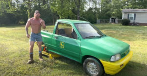 Man Mods Old Ford Festiva Into Very Impressive Lawn Mower