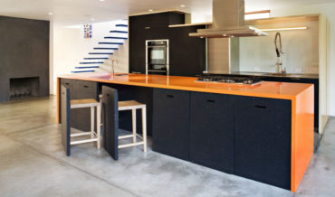 Kitchen Island Stools Disguised As Part Of The Island Itself