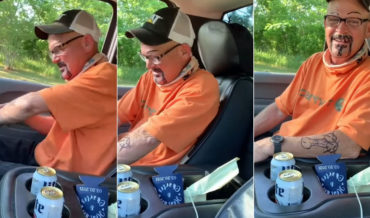 Older Guy Wakes Up After Friend Has Drawn On Him